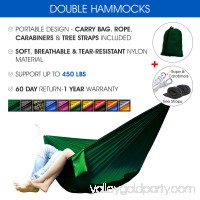Yes4All Ultralight Portable Parachute Nylon Double Hammock With Tree Straps - Carry Bag Included   564819680